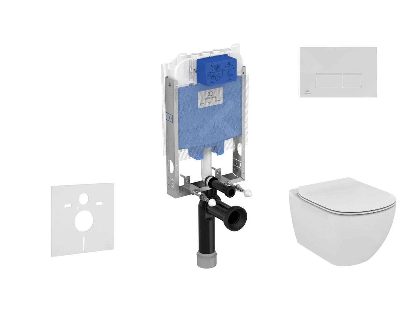 Ideal Standard ProSys - Toiletset- Inbouwreservoir, Closet, WC-zitting Tesi, Oleas M2 Bedieningsplaat, Rimless, Softclose, Chroom ProSys80M SP81 1 Ideal Standard ProSys - Toiletset- Inbouwreservoir, Closet, WC-zitting Tesi, Oleas M2 Bedieningsplaat, Rimless, Softclose, Chroom ProSys80M SP81