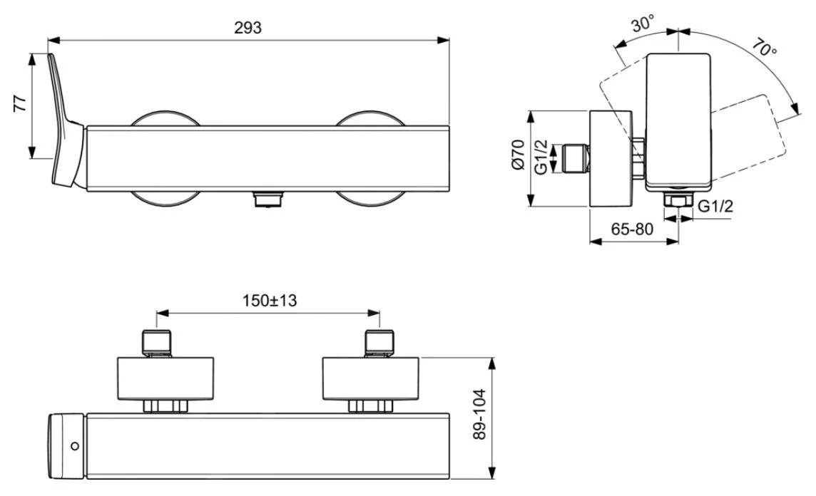 Ideal Standard Conca Tap - Douchekraan, Magnetic Grey BC761A5 2 Ideal Standard Conca Tap - Douchekraan, Magnetic Grey BC761A5 - Afbeelding 2