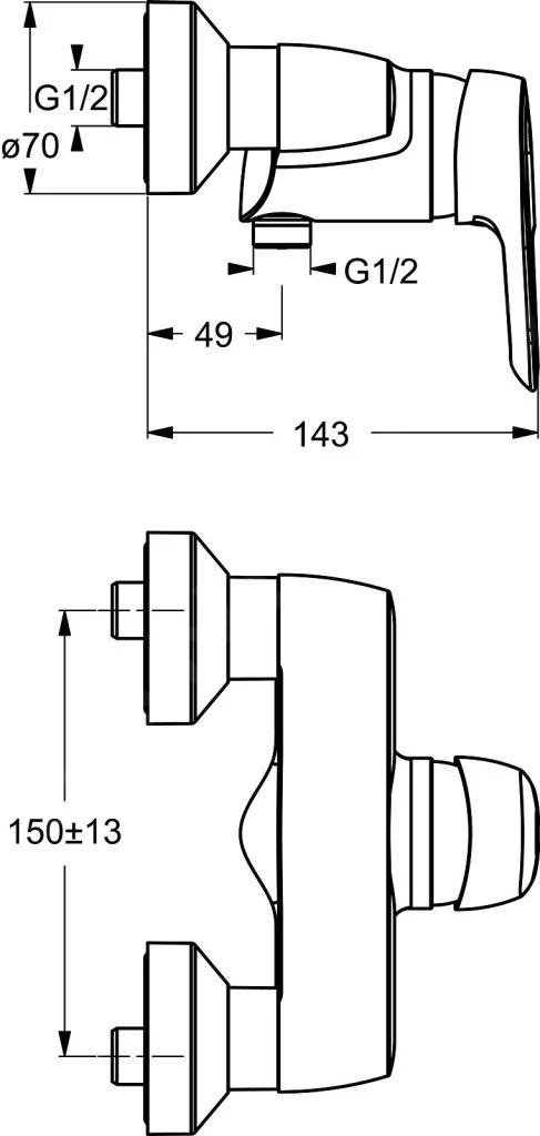 Ideal Standard CeraMix Blue - Douchekraan, Chroom B9493AA 2 Ideal Standard CeraMix Blue - Douchekraan, Chroom B9493AA - Afbeelding 2