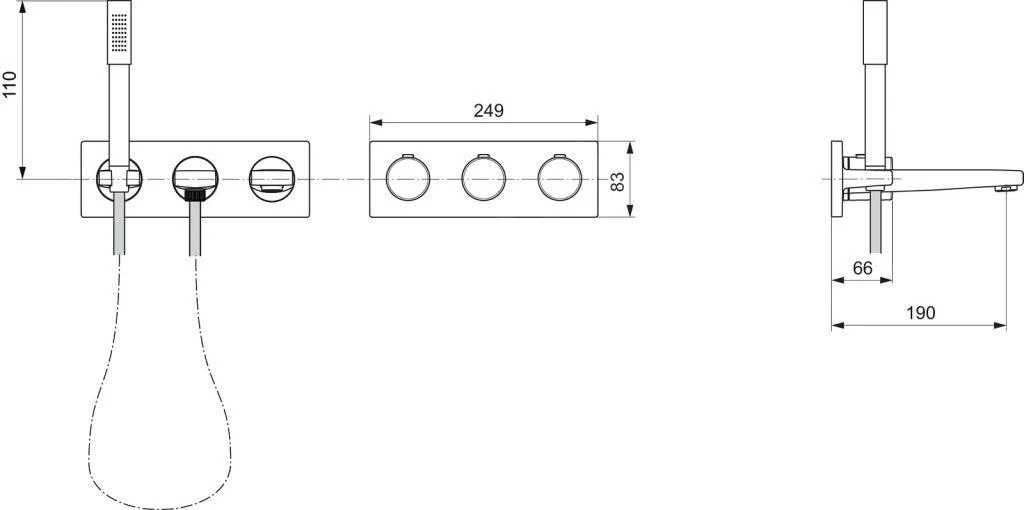 Ideal Standard Archimodule - Doucheset Met Inbouw Badthermostaat, Chroom A1559AA 2 Ideal Standard Archimodule - Doucheset Met Inbouw Badthermostaat, Chroom A1559AA - Afbeelding 2