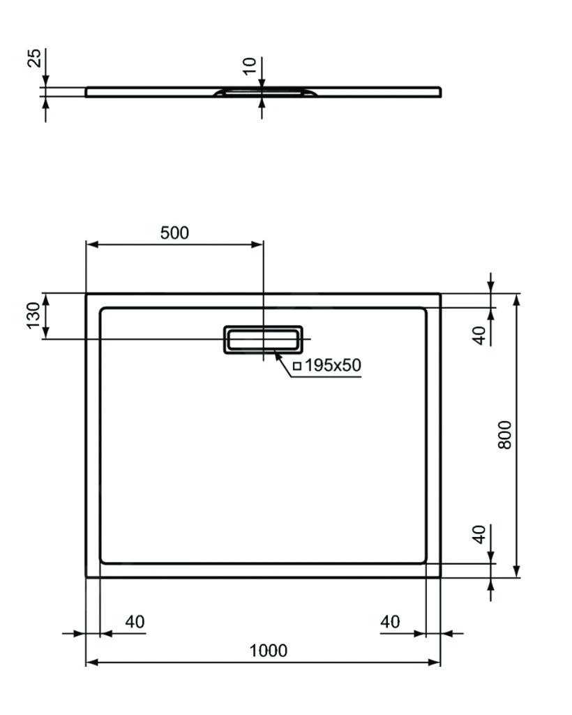 Ideal Standard Ultra Flat New - Douchebak 1000x800 Mm, Zwart T4468V3 2 Ideal Standard Ultra Flat New - Douchebak 1000x800 Mm, Zwart T4468V3 - Afbeelding 2