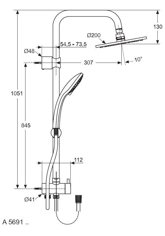 Ideal Standard Idealrain - Doucheset 200, 1jet, Chroom A5691AA 2 Ideal Standard Idealrain - Doucheset 200, 1jet, Chroom A5691AA - Afbeelding 2