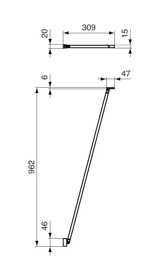 Ideal Standard Connect 2 - Bevestigingsarm, Chroom K9381VA 2 Ideal Standard Connect 2 - Bevestigingsarm, Chroom K9381VA - Afbeelding 2