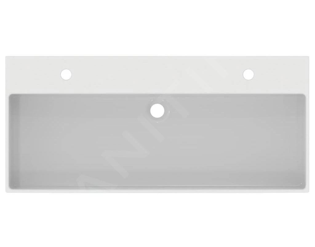 Ideal Standard Extra - Dubbele Wastafel Opbouw 1000x450 Mm, Met Overloop, Met Kraangat, Wit T390601 4 Ideal Standard Extra - Dubbele Wastafel Opbouw 1000x450 Mm, Met Overloop, Met Kraangat, Wit T390601 - Afbeelding 4