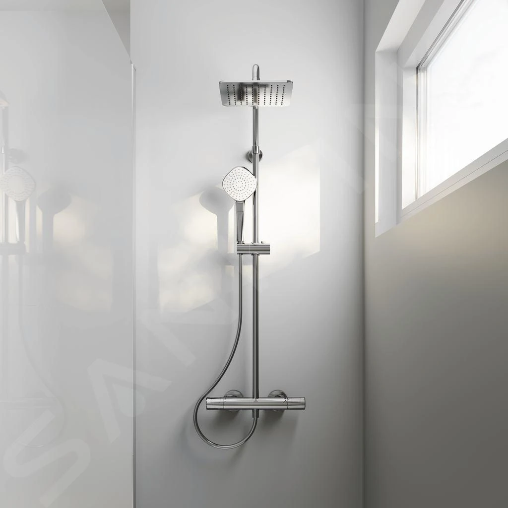 Ideal Standard CeraTherm - T100 Doucheset Met Thermostaat, 200 Mm, 3jets, Chroom A7240AA 4 Ideal Standard CeraTherm - T100 Doucheset Met Thermostaat, 200 Mm, 3jets, Chroom A7240AA - Afbeelding 4