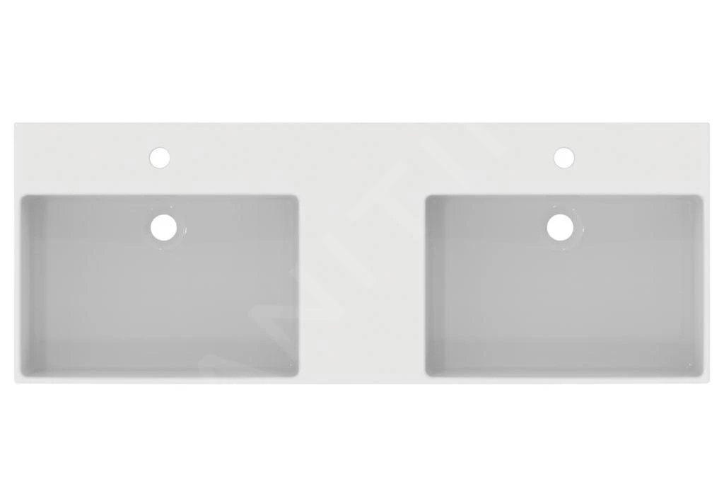 Ideal Standard Extra - Dubbele Wastafel Opbouw 1200x450 Mm, Met Overloop, Met Kraangat, Wit T391301 3 Ideal Standard Extra - Dubbele Wastafel Opbouw 1200x450 Mm, Met Overloop, Met Kraangat, Wit T391301 - Afbeelding 3