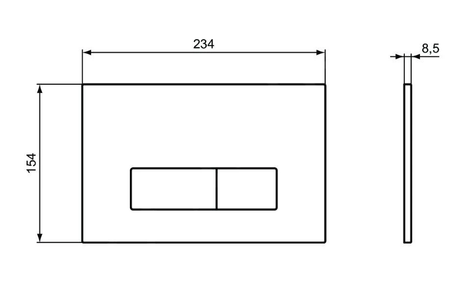 Ideal Standard Oleas - Oleas P2 Bedieningsplaat, Mat Chroom R0119JG 2 Ideal Standard Oleas - Oleas P2 Bedieningsplaat, Mat Chroom R0119JG - Afbeelding 2