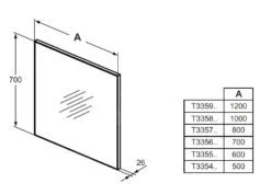 Alternative view of Ideal Standard Mirror&Light - Spiegel 1200x700 Mm Met Omlijsting T3359BH