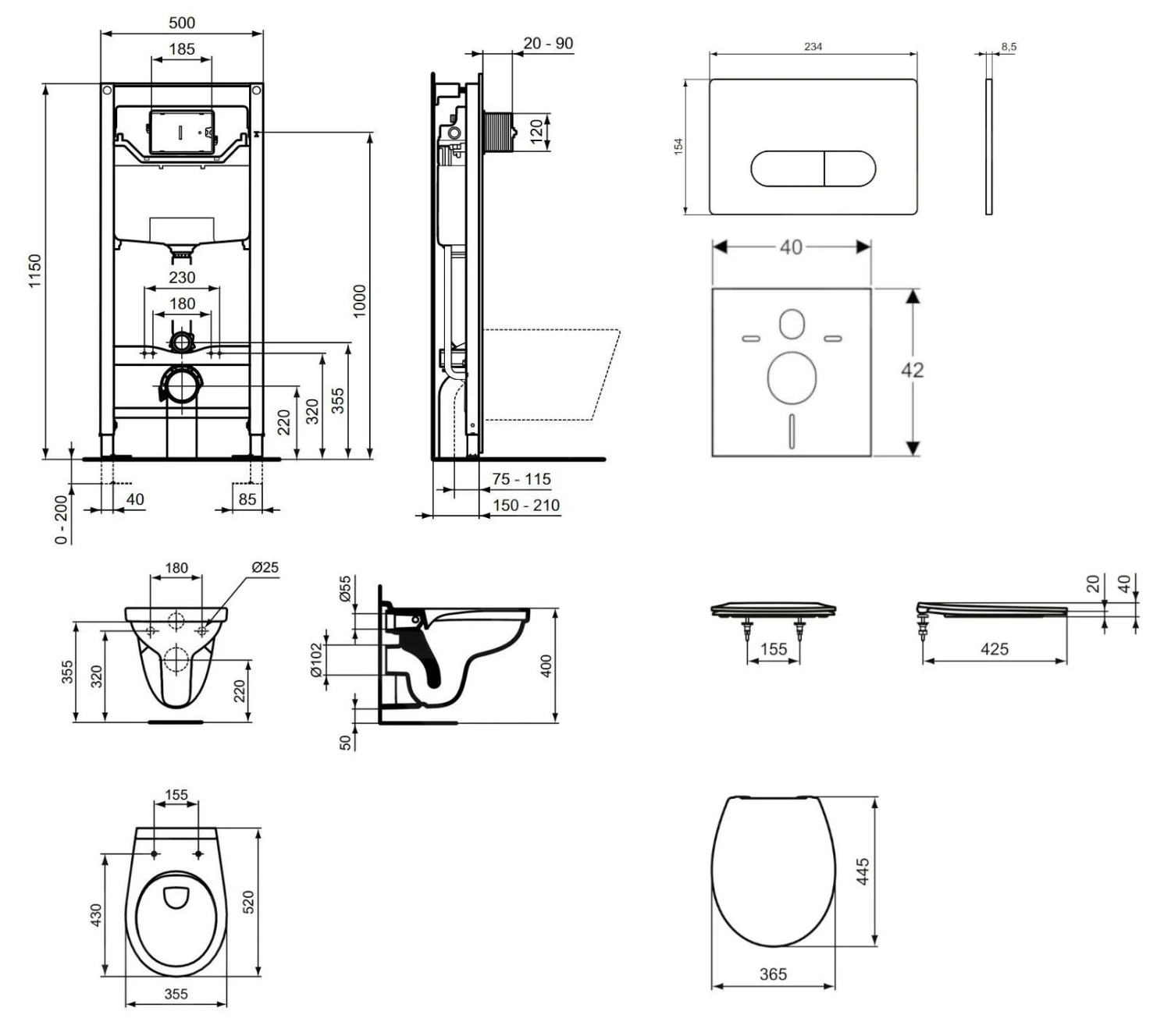 Ideal Standard ProSys - Toiletset - Inbouwreservoir, Closet Alpha Met WC-zitting, Oleas M1 Bedieningsplaat, SoftClose, Mat Chroom ProSys120M SP41 2 Ideal Standard ProSys - Toiletset - Inbouwreservoir, Closet Alpha Met WC-zitting, Oleas M1 Bedieningsplaat, SoftClose, Mat Chroom ProSys120M SP41 - Afbeelding 2
