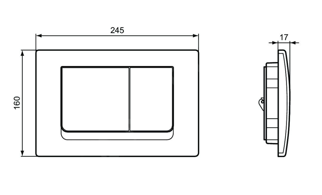 Ideal Standard Solea - Bedieningspaneel Solea M1, Chroom R0108AA 2 Ideal Standard Solea - Bedieningspaneel Solea M1, Chroom R0108AA - Afbeelding 2