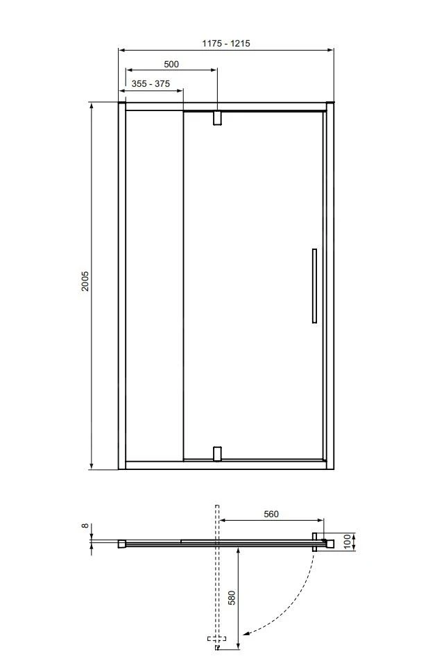 Ideal Standard I.Life - Pivoterende Douchedeur 1200 Mm, Silver Bright/helder Glas T4939EO 2 Ideal Standard I.Life - Pivoterende Douchedeur 1200 Mm, Silver Bright/helder Glas T4939EO - Afbeelding 2