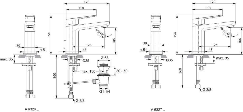 Ideal Standard Tonic II - Wastafelkraan Met Waste, Chroom A6326AA 2 Ideal Standard Tonic II - Wastafelkraan Met Waste, Chroom A6326AA - Afbeelding 2