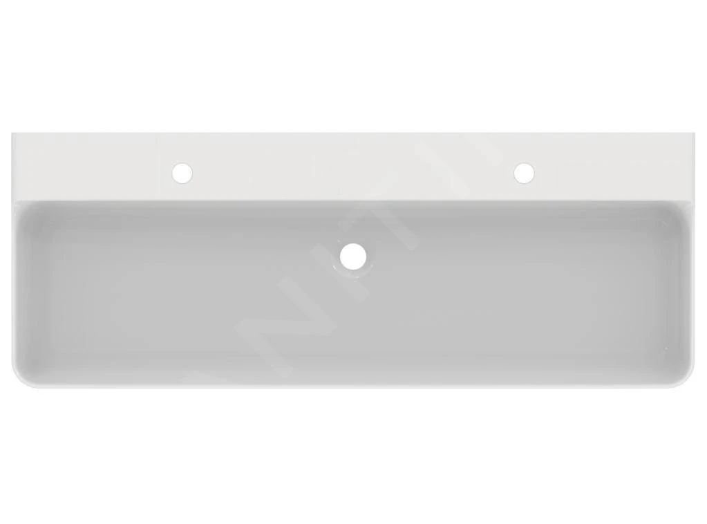 Ideal Standard Conca Ceram - Dubbele Wastafel Opbouw 1200x450 Mm, Zonder Overloop, Met Kraangat, Wit T384401 3 Ideal Standard Conca Ceram - Dubbele Wastafel Opbouw 1200x450 Mm, Zonder Overloop, Met Kraangat, Wit T384401 - Afbeelding 3