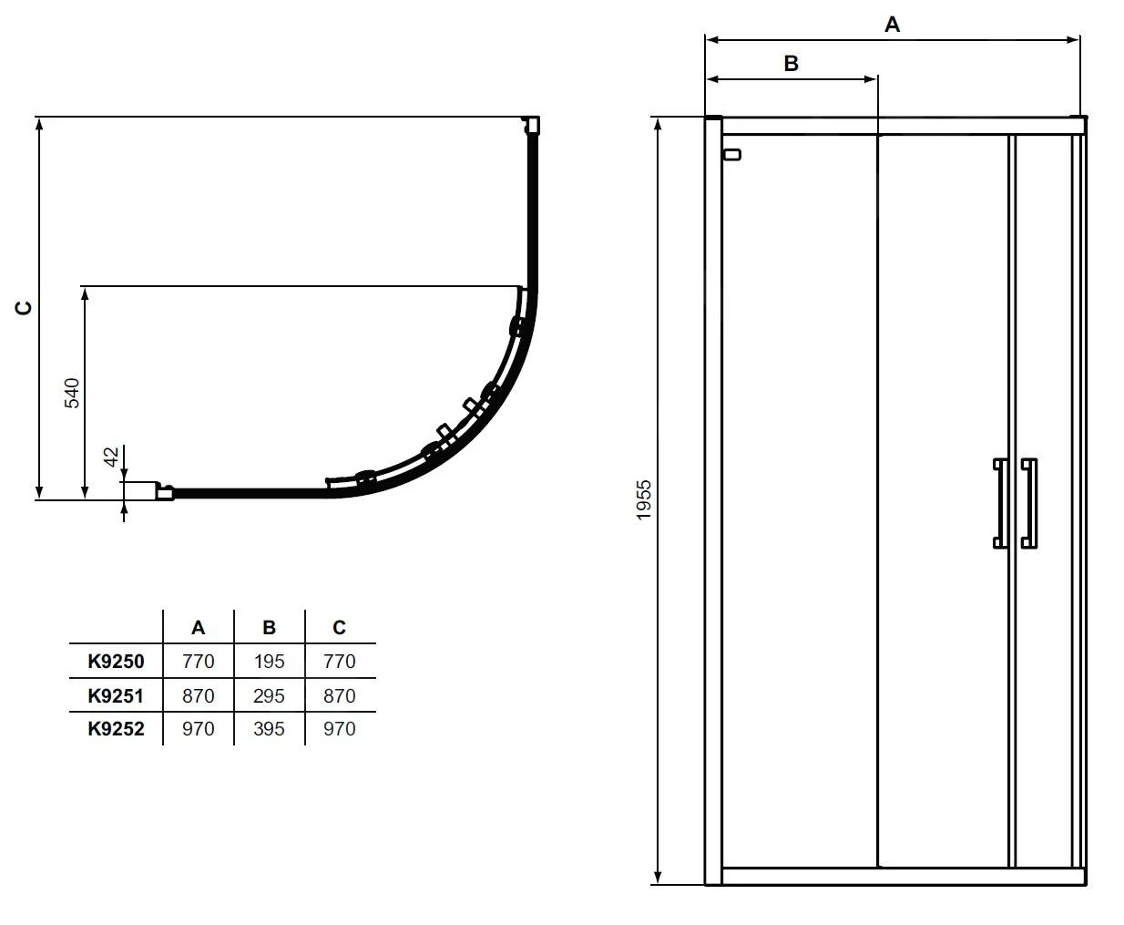 Ideal Standard Connect 2 - Douchecabine 900x900 Mm, Zwart/helder Glas K9251V3 2 Ideal Standard Connect 2 - Douchecabine 900x900 Mm, Zwart/helder Glas K9251V3 - Afbeelding 2