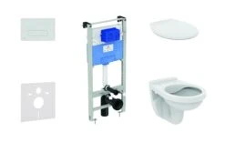 Ideal Standard ProSys - Toiletset - Inbouwreservoir, Closet Alpha Met WC-zitting, Oleas M1 Bedieningsplaat, Chroom ProSys120M SP36