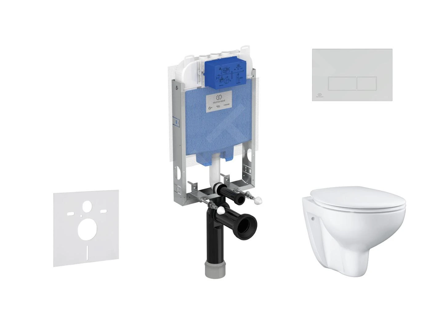 Ideal Standard ProSys - Toiletset- Inbouwreservoir, Closet, WC-zitting Bau Ceramic, Oleas M2 Bedieningsplaat, Rimless, Softclose, Wit ProSys80M SP133 1 Ideal Standard ProSys - Toiletset- Inbouwreservoir, Closet, WC-zitting Bau Ceramic, Oleas M2 Bedieningsplaat, Rimless, Softclose, Wit ProSys80M SP133