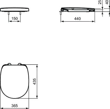Ideal Standard Connect Freedom - Wc-bril Met Versterkte Scharnieren, Wit E824401 2 Ideal Standard Connect Freedom - Wc-bril Met Versterkte Scharnieren, Wit E824401 - Afbeelding 2