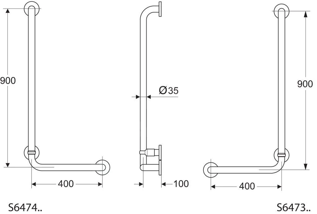 Ideal Standard Contour 21 - Wandgreep 900x400 Mm, Rechts, Wit S6473AC 2 Ideal Standard Contour 21 - Wandgreep 900x400 Mm, Rechts, Wit S6473AC - Afbeelding 2