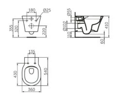 Alternative view of Ideal Standard Connect Air - Hangende Wc, Rimless, Wit E228801