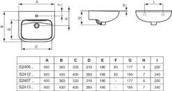 Alternative view of Ideal Standard Contour 21 - Fontein 400x365 Mm, Zonder Kraangat, Zonder Overloop, Wit S240701