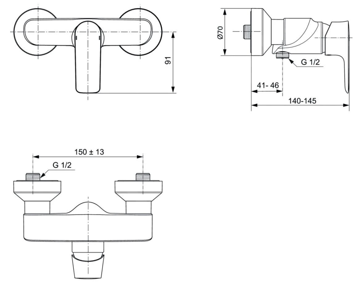 Ideal Standard Connect Air - Douchekraan, Silver Storm A7032GN 2 Ideal Standard Connect Air - Douchekraan, Silver Storm A7032GN - Afbeelding 2