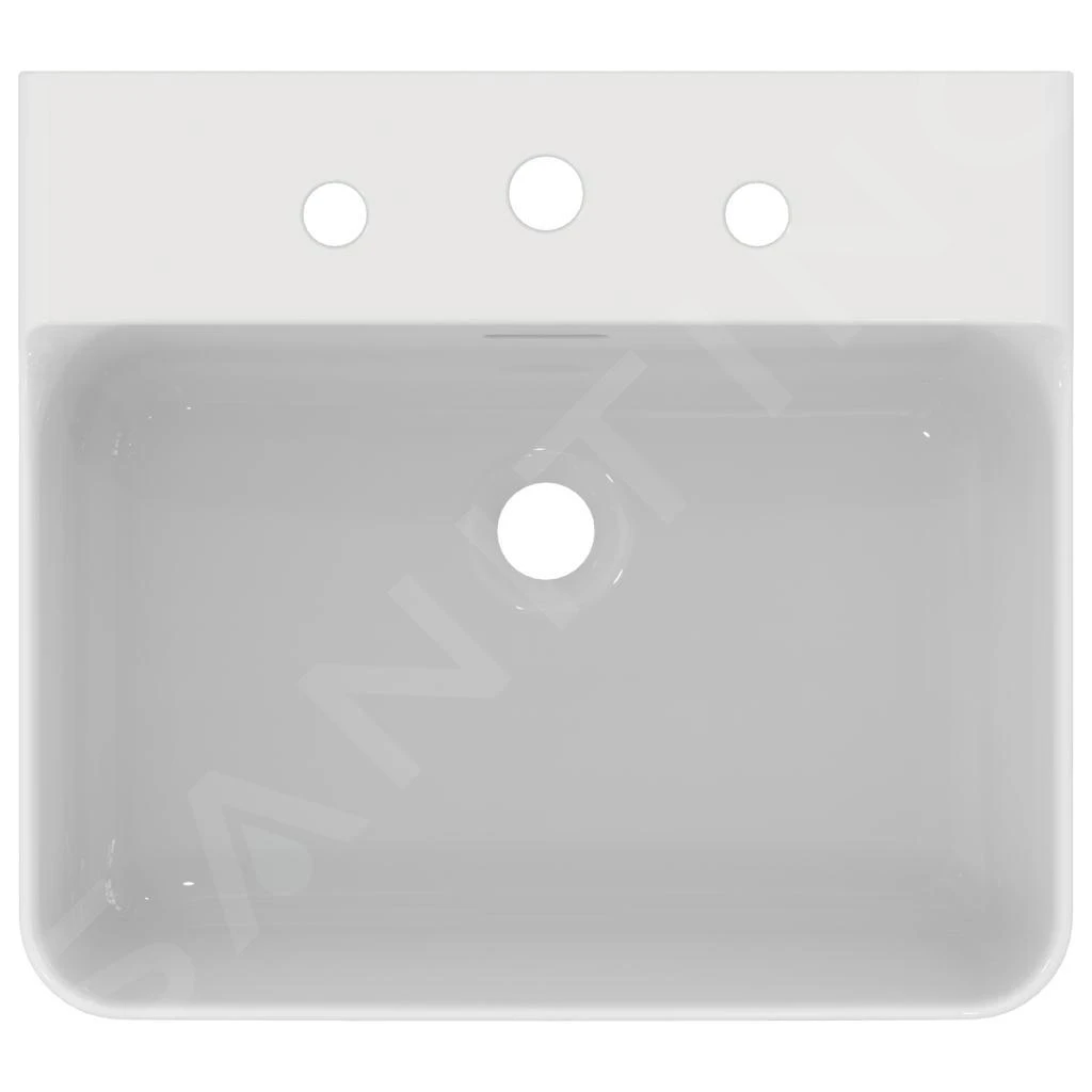 Ideal Standard Conca Ceram - Wastafel 500x450 Mm, Zonder Overloop, Met 3 Kraangaten, Wit T378601 3 Ideal Standard Conca Ceram - Wastafel 500x450 Mm, Zonder Overloop, Met 3 Kraangaten, Wit T378601 - Afbeelding 3