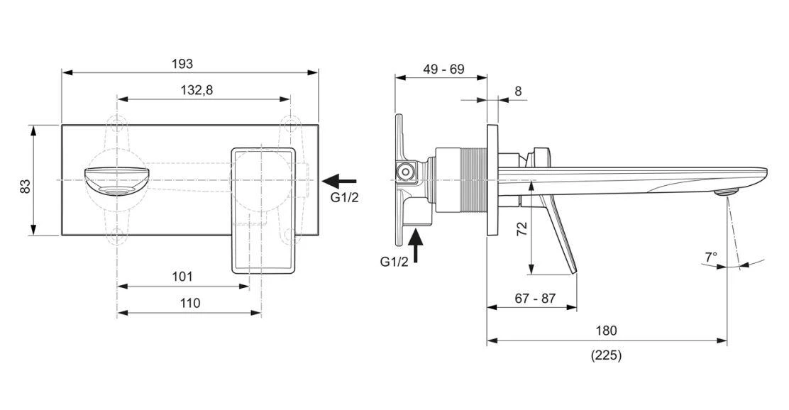 Ideal Standard Conca Tap - Inbouw Wastafelkraan, Uitloop 180 Mm, Chroom A7371AA 2 Ideal Standard Conca Tap - Inbouw Wastafelkraan, Uitloop 180 Mm, Chroom A7371AA - Afbeelding 2