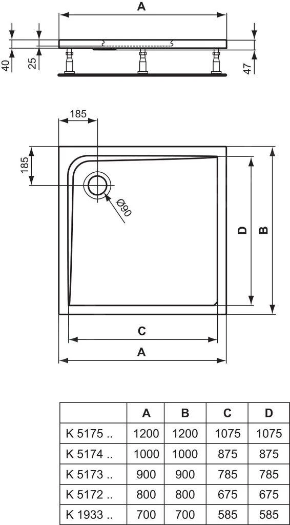 Ideal Standard Ultra Flat - Douchebak 800x800 Mm, Wit K517201 2 Ideal Standard Ultra Flat - Douchebak 800x800 Mm, Wit K517201 - Afbeelding 2