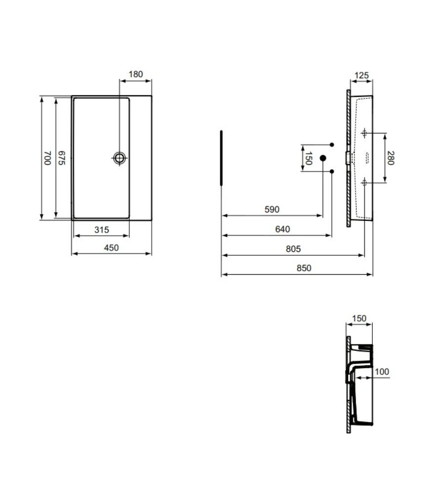 Ideal Standard Extra - Wastafel 700x450 Mm, Met Overloop, Zonder Kraangat, Wit T389301 2 Ideal Standard Extra - Wastafel 700x450 Mm, Met Overloop, Zonder Kraangat, Wit T389301 - Afbeelding 2
