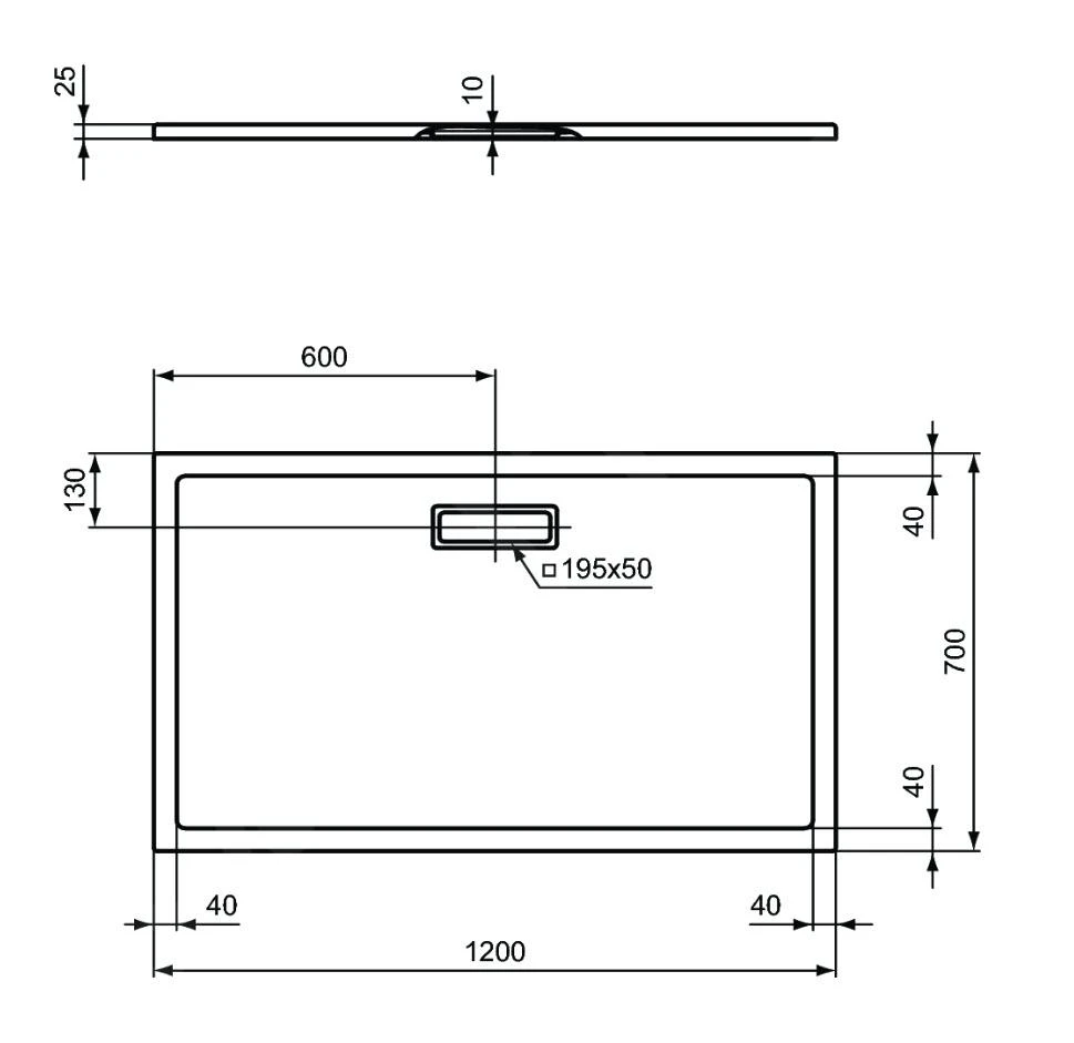 Ideal Standard Ultra Flat New - Douchebak 1200x700 Mm, Wit T447601 2 Ideal Standard Ultra Flat New - Douchebak 1200x700 Mm, Wit T447601 - Afbeelding 2