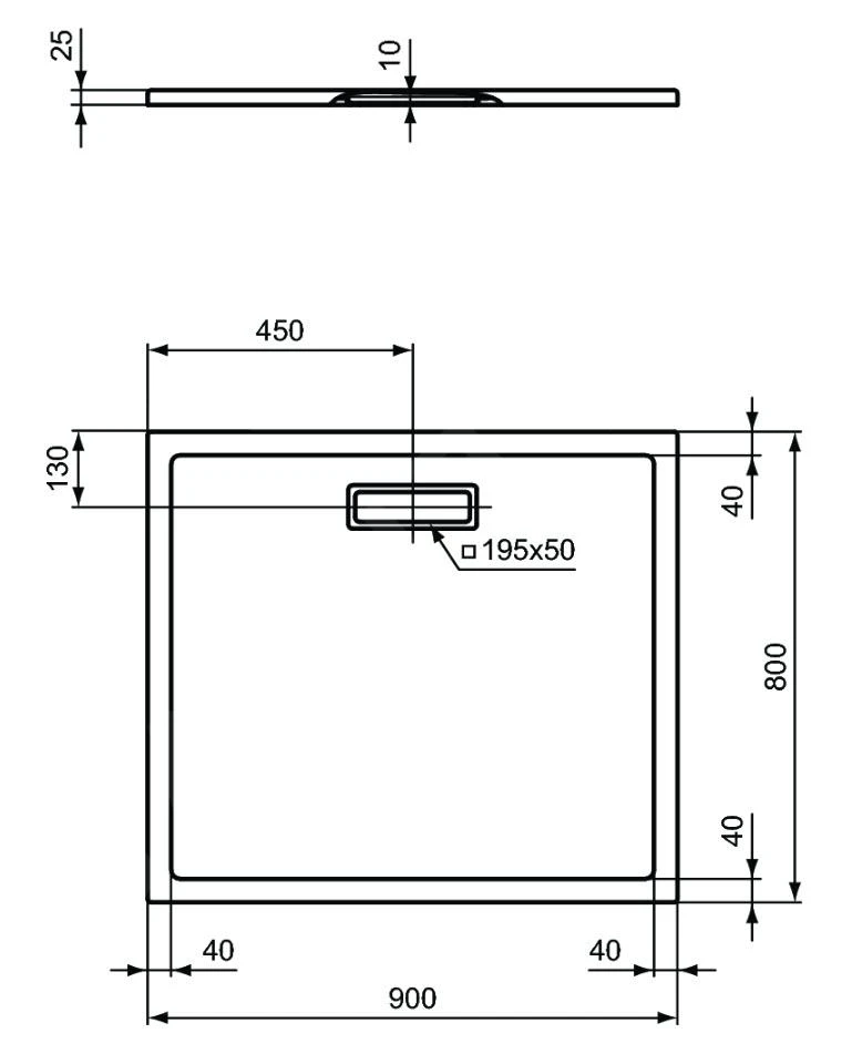 Ideal Standard Ultra Flat New - Douchebak 800x900 Mm, Wit T448101 2 Ideal Standard Ultra Flat New - Douchebak 800x900 Mm, Wit T448101 - Afbeelding 2