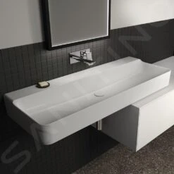 Ideal Standard Conca Ceram - Dubbele Wastafel 1200x450 Mm, Zonder Overloop, Zonder Kraangat, Wit T380901 -Ideal Standard Verkoopwinkel 42f4b2c92d0dd6770d10508a