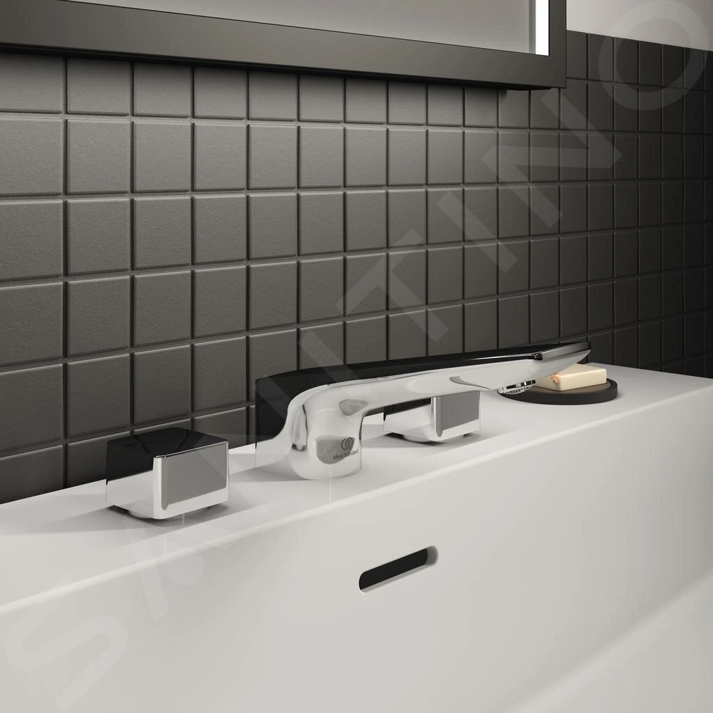 Ideal Standard Conca Tap - Wastafelkraan, 3-gats, Met Afvoergarnituur, Magnetic Grey BC759A5 4 Ideal Standard Conca Tap - Wastafelkraan, 3-gats, Met Afvoergarnituur, Magnetic Grey BC759A5 - Afbeelding 4