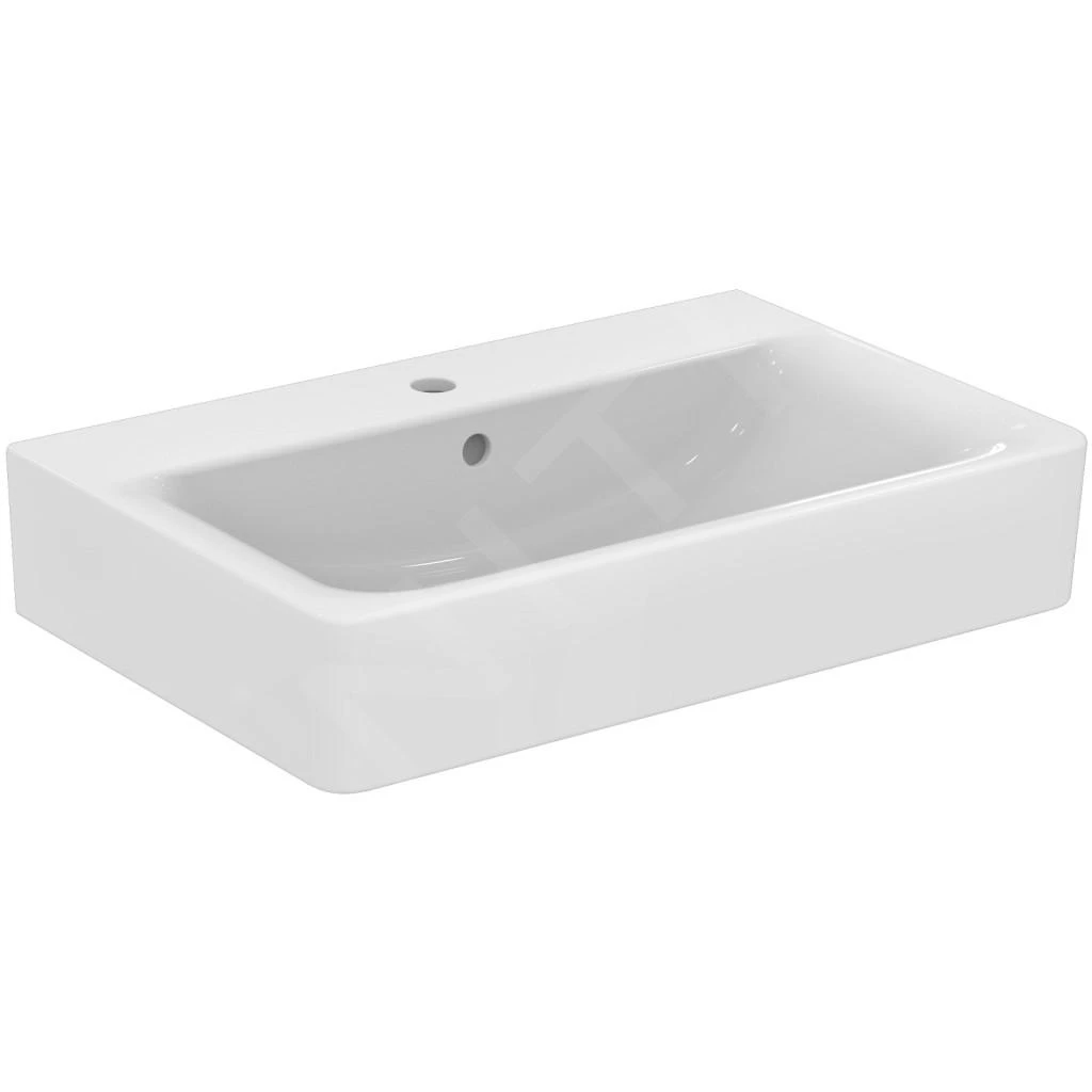 Ideal Standard Connect - Wastafel Cube, 700x460x175 Mm, Met Overloop, Kraangat, Met Ideal Plus, Wit E7736MA 3 Ideal Standard Connect - Wastafel Cube, 700x460x175 Mm, Met Overloop, Kraangat, Met Ideal Plus, Wit E7736MA - Afbeelding 3