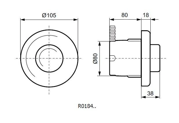 Ideal Standard Septa Pro - Bedieningspaneel XS P2, Wit R0184AC 2 Ideal Standard Septa Pro - Bedieningspaneel XS P2, Wit R0184AC - Afbeelding 2