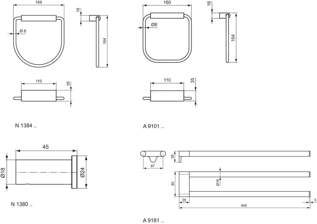 Ideal Standard Connect - Haak, Chroom N1380AA 2 Ideal Standard Connect - Haak, Chroom N1380AA - Afbeelding 2