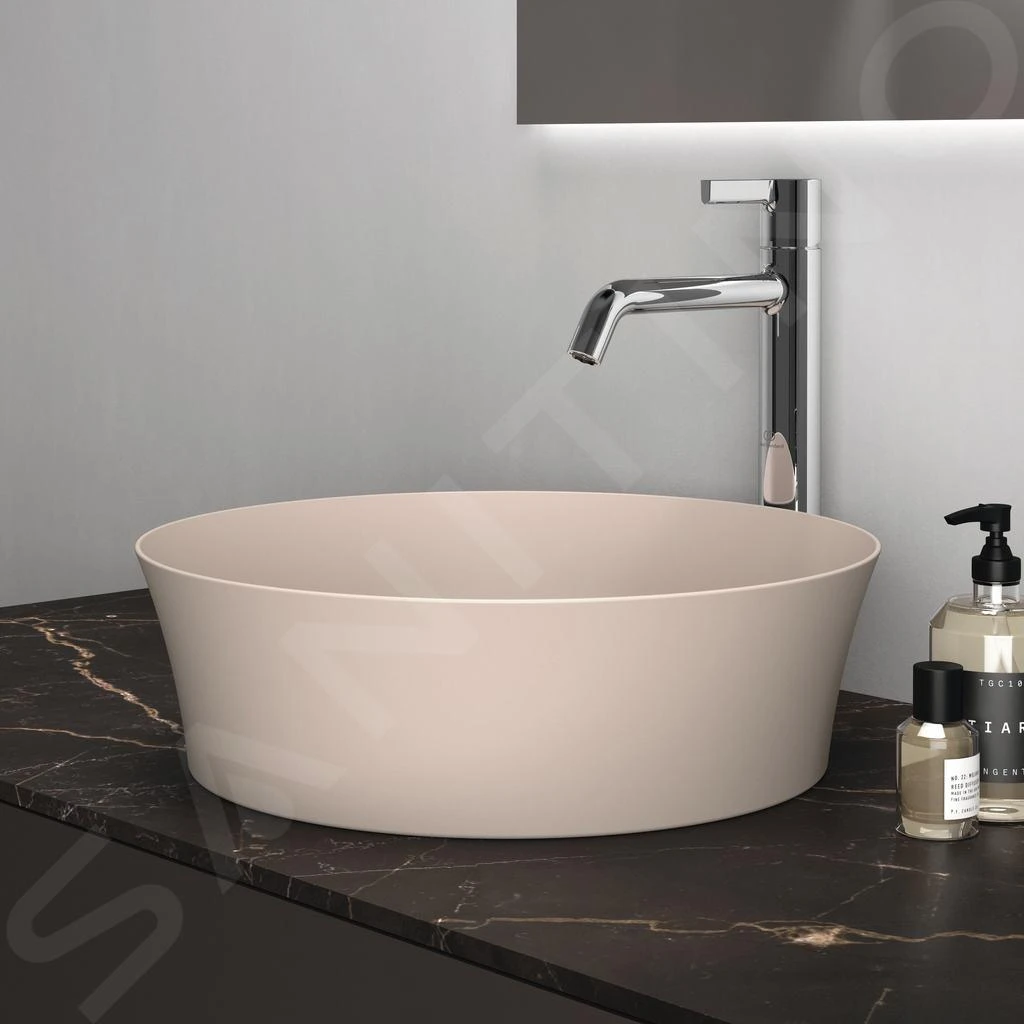 Ideal Standard Ipalyss - Opbouw Wastafel, Diameter 400 Mm, Zonder Overloop, Mink E1398V8 5 Ideal Standard Ipalyss - Opbouw Wastafel, Diameter 400 Mm, Zonder Overloop, Mink E1398V8 - Afbeelding 5