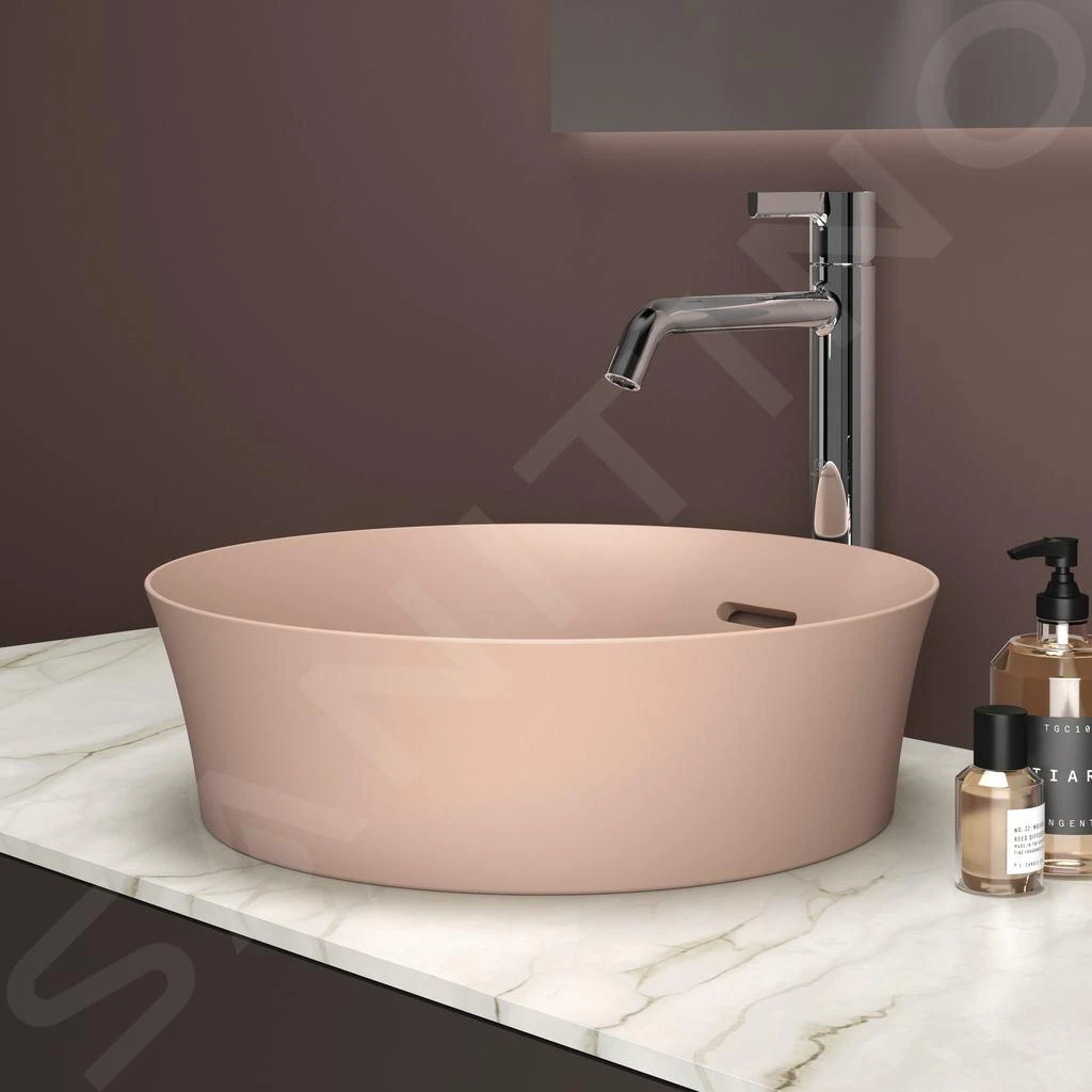 Ideal Standard Ipalyss - Opbouw Wastafel, Diameter 400 Mm, Met Overloop, Nude E1413V7 5 Ideal Standard Ipalyss - Opbouw Wastafel, Diameter 400 Mm, Met Overloop, Nude E1413V7 - Afbeelding 5