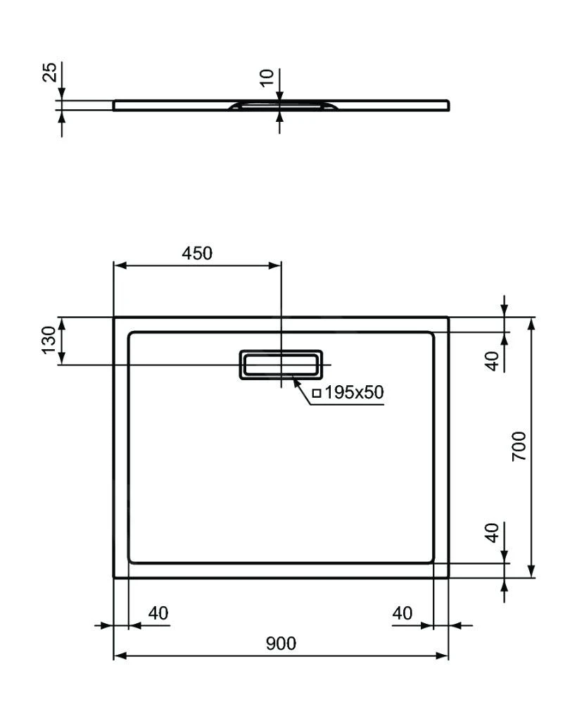 Ideal Standard Ultra Flat New - Douchebak 900x700 Mm, Mat Wit T4474V1 2 Ideal Standard Ultra Flat New - Douchebak 900x700 Mm, Mat Wit T4474V1 - Afbeelding 2