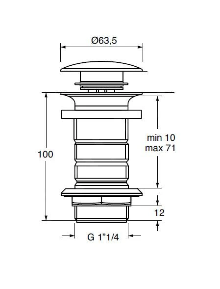 Ideal Standard Toebehoren - Click-Clack Afvoerplug Voor Wastafels Zonder Overloop, Zwart E1483XG 2 Ideal Standard Toebehoren - Click-Clack Afvoerplug Voor Wastafels Zonder Overloop, Zwart E1483XG - Afbeelding 2