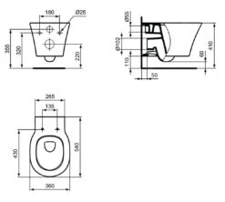 Alternative view of Ideal Standard Connect Air - Hangend Toilet, AquaBlade, Zwart E0054V3