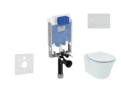 Ideal Standard ProSys - Toiletset- Inbouwreservoir, Closet, WC-zitting Connect Air, Oleas M1 Bedieningsplaat, Aquablade, SoftClose, Wit ProSys80M SP94