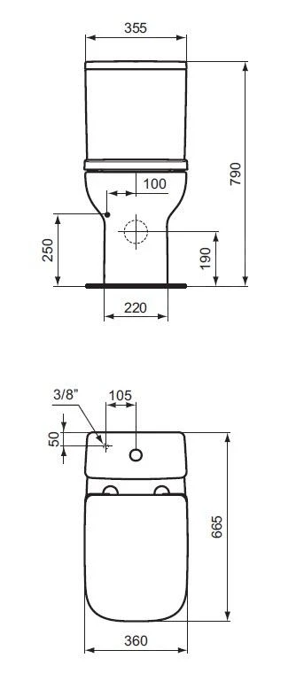 Ideal Standard I.Life A - Spoelreservoir, Onderaansluiting, Wit T472301 2 Ideal Standard I.Life A - Spoelreservoir, Onderaansluiting, Wit T472301 - Afbeelding 2