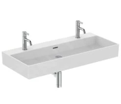 Ideal Standard Extra - Dubbele Wastafel 1000x450 Mm, Met Overloop, Met Kraangat, Wit T390201 -Ideal Standard Verkoopwinkel 659b5a16c90333086c3dbb4a