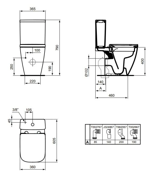Ideal Standard I.Life S - Spoelreservoir, Zijwaterinlaat, Wit T499801 2 Ideal Standard I.Life S - Spoelreservoir, Zijwaterinlaat, Wit T499801 - Afbeelding 2