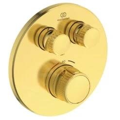 Ideal Standard CeraTherm Navigo - Inbouwthermostaat, Opbouwdeel, 2 Gebruikers, Brushed Gold A7296A2