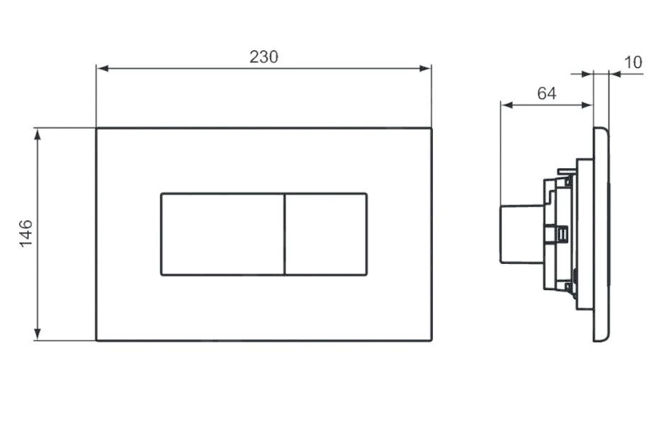 Ideal Standard Solea - Solea P2 Bedieningsplaat, Wit R0110AC 2 Ideal Standard Solea - Solea P2 Bedieningsplaat, Wit R0110AC - Afbeelding 2