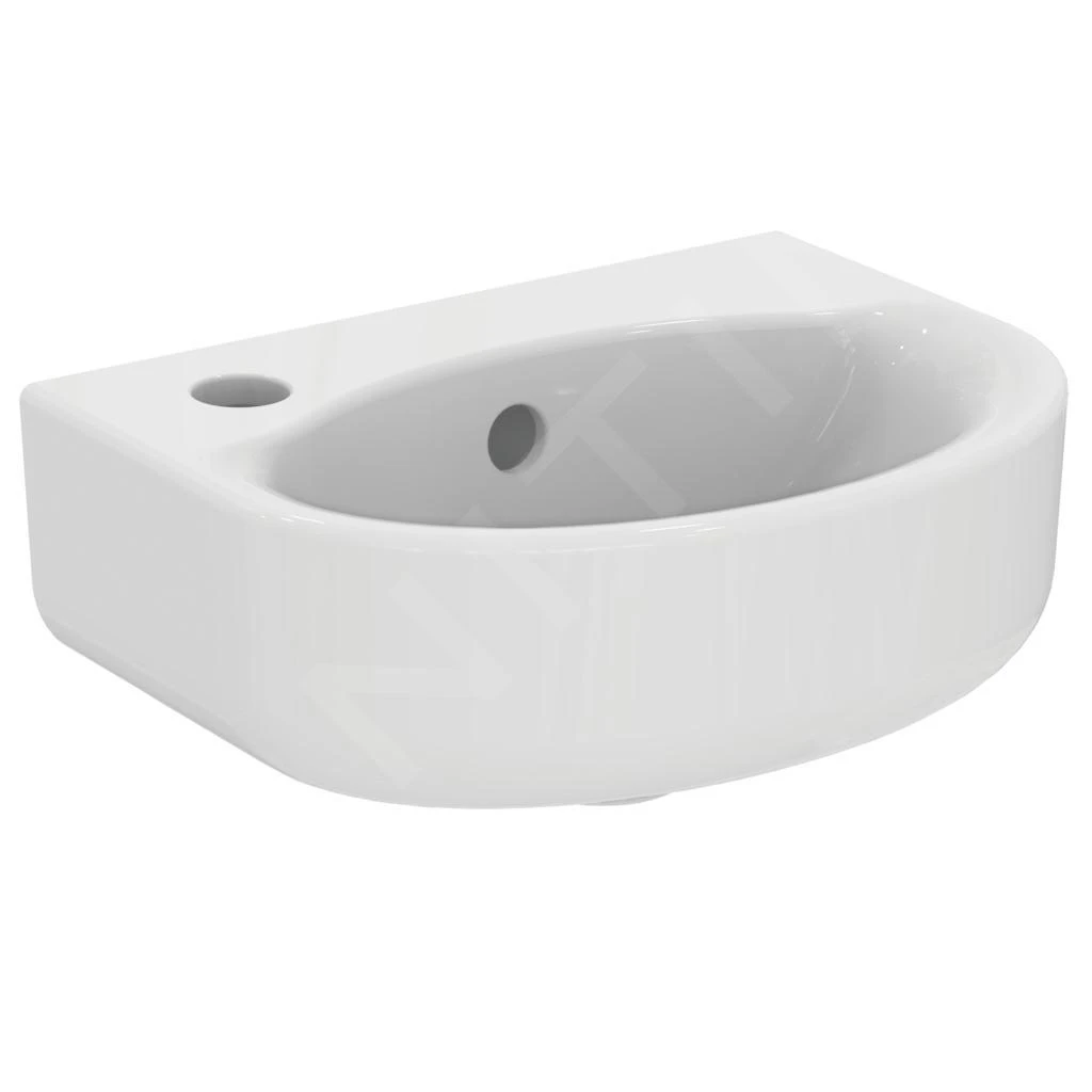 Ideal Standard Connect - Fontein 350x260 Mm, 1 Kraangat Links, Met Ideal Plus, Wit E7912MA 1 Ideal Standard Connect - Fontein 350x260 Mm, 1 Kraangat Links, Met Ideal Plus, Wit E7912MA