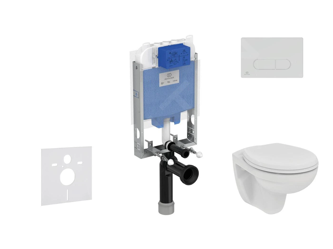 Ideal Standard ProSys - Toiletset- Inbouwreservoir, Closet, WC-zitting Eurovit, Oleas M1 Bedieningsplaat, Rimless, Softclose, Chroom ProSys80M SP126 1 Ideal Standard ProSys - Toiletset- Inbouwreservoir, Closet, WC-zitting Eurovit, Oleas M1 Bedieningsplaat, Rimless, Softclose, Chroom ProSys80M SP126