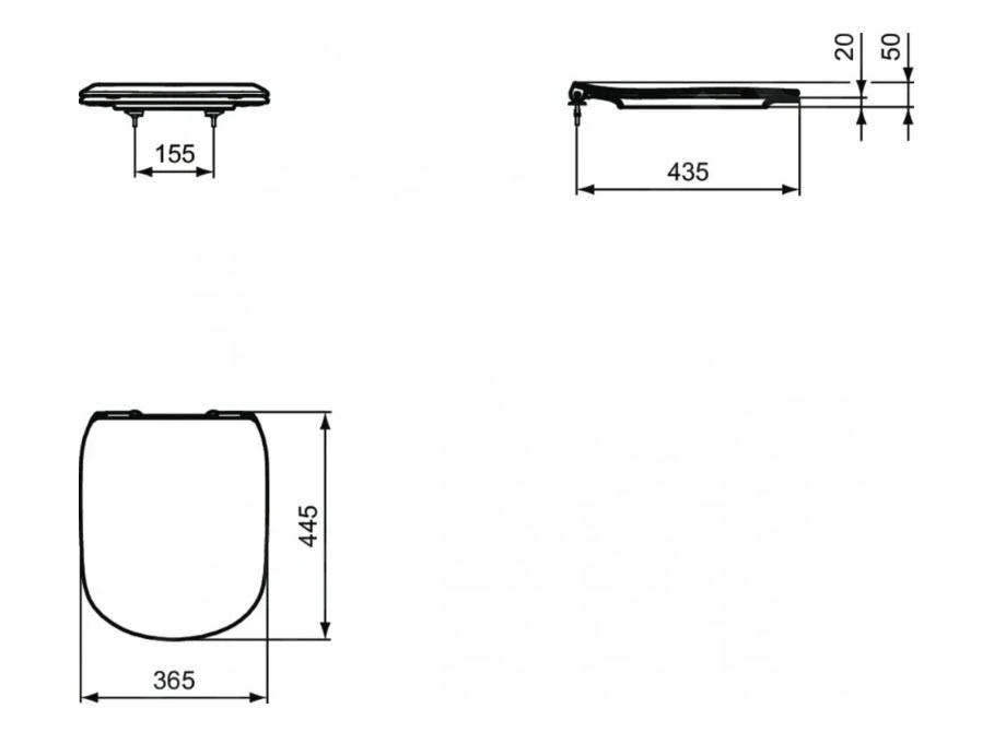Ideal Standard Tesi - Wc Bril Ultradun, Softclose, Wit T352701 2 Ideal Standard Tesi - Wc Bril Ultradun, Softclose, Wit T352701 - Afbeelding 2